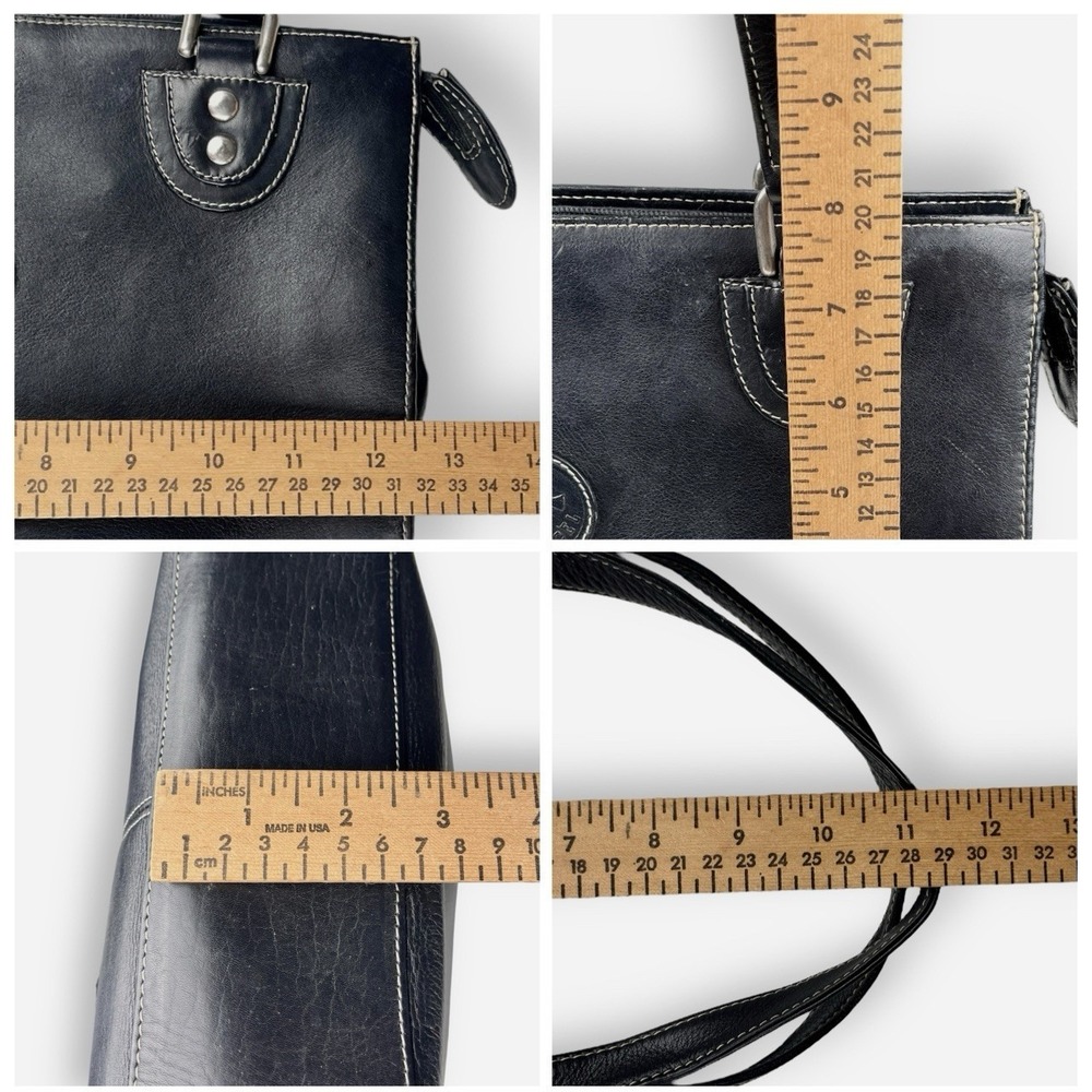 Vintage‎ American Angel Black Leather Shoulder Bag 9107 Purse - Picture 11 of 11